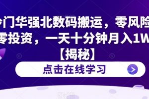 冷门华强北数码搬运，零风险，零投资，一天十分钟月入1W+【揭秘】