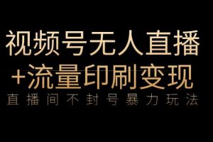 全网首发视频号不封号无人直播暴利玩法+流量印刷机变现，日入1000+【揭秘】