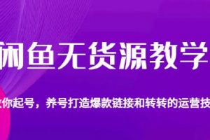 闲鱼无货源教学，教你起号，养号打造爆款链接以及转转的运营技巧