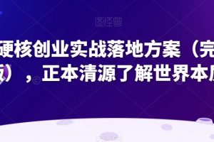 超硬核创业实战落地方案（完整版），正本清源了解世界本质