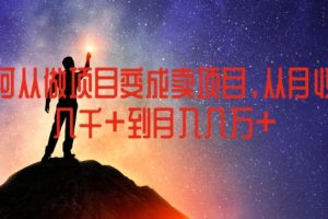 如何从做项目变成卖项目，从月收入几千到月入几万【揭秘】