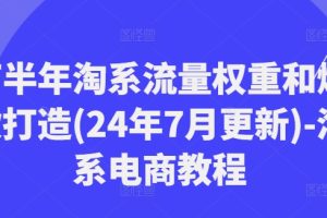 下半年淘系流量权重和爆款打造(24年7月更新)-淘系电商教程