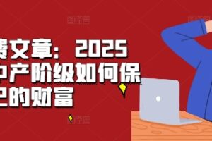 某付费文章：2025年，中产阶级如何保卫自己的财富