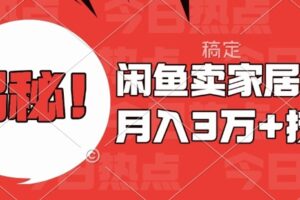 闲鱼卖家居用品月入过W+最新技巧闲鱼最新零基础教学，新手当天上手【揭秘】