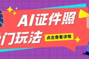 AI证件照玩法单日可入200+无脑操作适合新手小白(揭秘)